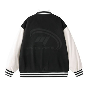 Stylish Varsity Winter Jacket Soft Fabric Stand Collar Eco-Friendly Lightweight with Durable Snap <b>Button</b> Front Closure - Product Image 2