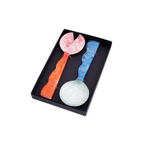 ชุดช้อนส้อมเสิร์ฟสลัดเรซิ่นอีพ็อกซี่รักษ์โลกทันสมัย ช้อนเสิร์ฟสลัดสวยงาม ช้อนเสิร์ฟขนาดใหญ่ ชุดอาหารสำหรับงานเลี้ยง - Product Image 1