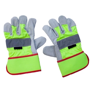 Guantes de Trabajo de Alta Visibilidad Reflect Pro Rigger, Guantes de Protección Industrial de Cuero Vacuno de Primera Calidad - Product Image 1