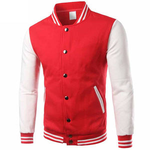 Nouvelle veste bomber universitaire en laine bleu roi et cuir noir, col montant, style universitaire, design streetwear, logo frontal - pour l'hiver - Product Image 1