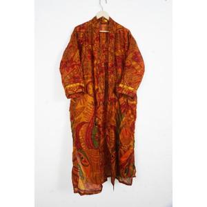 beautiful patchwork Floral Print Vintage Silk Sari Kimono <b>Robe</b> Casual Summer Intimates <b>Beach</b> Nightgown Floor-Length Kimono <b>Robe</b> - Product Image 6