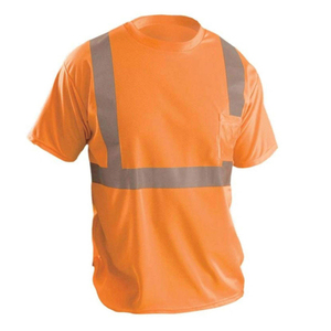เสื้อยืดทำงานก่อสร้างแขนสั้นสะท้อนแสงสำหรับผู้ชาย ผ้าฝ้าย 100% จากโรงงานโดยตรง - Product Image 4