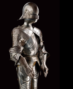 Armadura medieval de la mejor calidad, tipo Sugarloaf, en acero dulce de calibre 18, con acabado pulido, tamaño completo, aproximadamente 7 pies, con acabado pulido. - Product Image 3