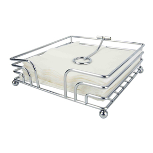 Cesta de servilletas de madera con marco de hierro, diseño vintage, soporte decorativo independiente para servilletas, para decoración del hogar. - Product Image 2