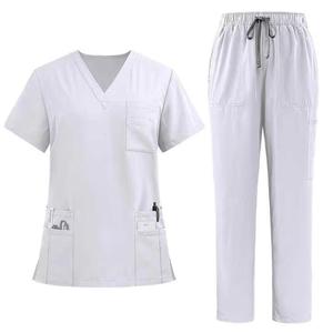 Doctors Nurses <b>Plus</b> <b>Size</b> Women's Medical <b>Scrubs</b> Sets 100% Cotton Twill Customized Color Hospital Use Stretchy Fabric Needle - Product Image 2
