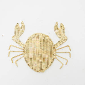 Superbe décoration murale en rotin représentant des animaux marins naturels, matériau durable pour la décoration de chambre d'enfant, artisanat pour enfants. - Product Image 3