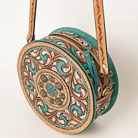 Tas Canteen Wanita Kulit Sapi Asli Buatan Tangan Gaya Bohemian Vintage dengan Rumbai, Penutup Ritsleting Tunggal, Lapisan Kanvas Berkualitas Tinggi