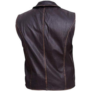 Gilet de motard en cuir véritable de haute qualité pour homme, gilet de motard en cuir lourd style rocker, gilet de moto pour homme fabriqué au Pakistan - Product Image 3