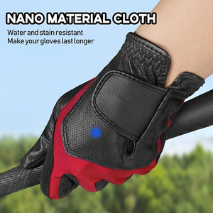 Red And Black Pu Leather <b>Golf</b> Gloves With Anti Slip Grip For Outdoor Sports Wear - Product Image 5