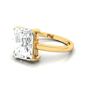 Anillo de Compromiso y Boda con Diamante Solitario Cultivado en Laboratorio, Corte Esmeralda, 2 Quilates, 8.5x6, Amarillo, Certificado IGI, Oro 14K/18K - Product Image 6