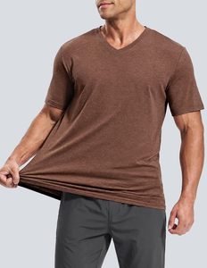 Camiseta de Cuello en V para Hombre, Corte Ajustado, Spandex/Algodón, Secado Rápido, Ecológica, Transpirable, Ligera, Informal, para Verano - Product Image 2
