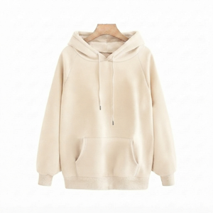 Sudadera con Capucha Beige Tejida Personalizada al por Mayor, Transpirable, de Secado Rápido, de Algodón, Informal, para Invierno, Moda Urbana para Hombre, 350g - Product Image 1
