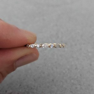 Bague de mariage en moissanite ronde Marquise Anya, bague d'anniversaire pleine éternité en argent sterling 925 plaqué or 14 carats - Product Image 1