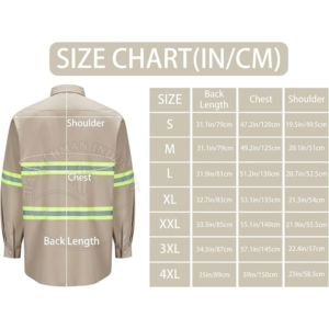 Chemise de soudage ignifuge FR, best-seller, haute visibilité, classe 2, beige, avec bandes réfléchissantes, manches longues - Product Image 4