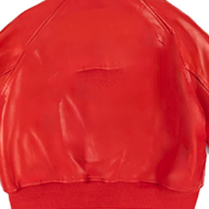 Custom Heated <b>Red</b> Women Leather Jacket Winter Stand Collar Sorority Style Wholesale Supplier Manufacturers Distributors Fashion - Product Image 4