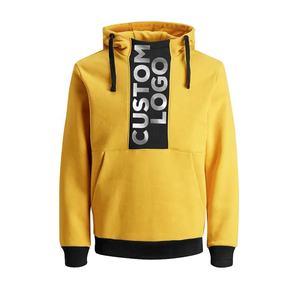 Sweats à capuche personnalisés en coton pour hommes, taille américaine, jaune, impression de Logo 2d, Hip-hop, Streetwear, grande taille - Product Image 1