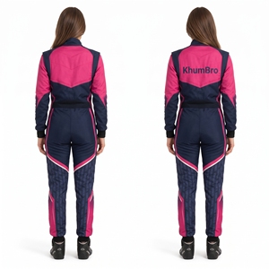 Combinaison de course pour femmes KhumBro à manches longues, impression par sublimation, respirante, imperméable, ignifuge, vêtements de sport automobile, vente en gros - Product Image 4