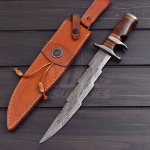 Nouveau design UA Supplies Couteau de chasse Zeus Lightning Bolt en acier Damas fait main personnalisé, manche ergonomique en bois de rose, OEM - Product Image 1