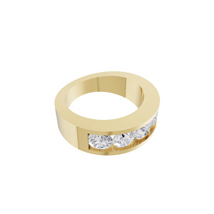 Anillo de Compromiso de Lujo para Hombre Aarinya Sovereign, con Cinco Piedras de Corte Radiante, Oro de 14K, Certificado IGI, Cultivado en Laboratorio - Product Image 4