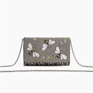 Pochette brodée artisanale de luxe, style tendance, scintillante, légère et portable - Product Image 1