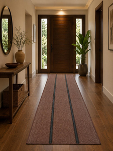 Tapis de couloir en laine et jute tissé à la main à rayures brunes, style rustique bohème, pour couloir, cuisine, sur mesure - Product Image 6