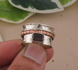 Bague de luxe en argent sterling 925 avec pierre précieuse fumée classique pour femme, idéale pour fiançailles, mariage, fête, vente en gros - Product Image 5