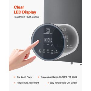 Scaldabagno Istantaneo a Propano Senza Serbatoio 4.3 Galloni 100000 BTU, Acqua Calda Istantanea per Interni, Controllo Intelligente della Temperatura, Display LED, per Camper e GPL - Product Image 4