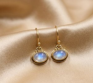 Natural Rainbow Moonstone <b>Dangle</b> <b>Earrings</b> 925 Sterling <b>Silver</b> Rose Gold Yellow Gold Plated Handmade Boho Gemstone Drop <b>Earrings</b> - Product Image 2