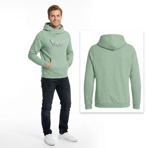 เสื้อฮู้ดแบบยูนิเซ็กส์ สีเขียวมิ้นท์ล้วน ผ้าเฟรนช์เทอร์รี่ สวมใส่สบาย ทรงปกติ เหมาะสำหรับฤดูใบไม้ร่วง มีกระเป๋าเสื้อ ดีไซน์แบบถัก - Product Image 4