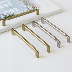 Hot Selling Modern Brushed <b>Gold</b> Zinc Alloy Hardware Materials Cabinet Handles <b>Pulls</b> for Kitchen Cupboards Bathroom Vanity Dining - Product Image 3
