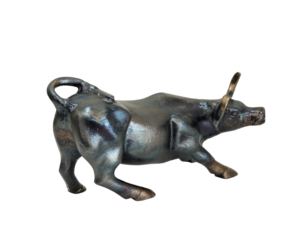 Artesign Figurine de taureau en fer et marbre, finition bronze anthracite, Statue d'ox de Wall Street, Décoration de bureau moderne - Product Image 4