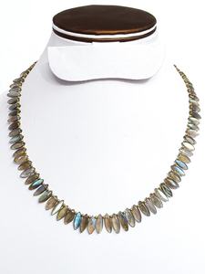 Natural Labradorite Marquise Beaded <b>Choker</b> Necklace 8.75x4MM Polished Gemstone Necklace Wholesale Bulk Labradorite Jewelry Bulk - Product Image 6