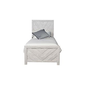 Letto Singolo in Stile Moderno con Struttura in Legno Grigio - Product Image 1