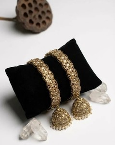 กำไลข้อมือทองโบราณเคลือบโลหะผสมสังกะสีสไตล์ชาติพันธุ์ งานฝีมือสำหรับเจ้าสาว ลาตกัน ชูรี เครื่องประดับงานแต่งงานขายส่ง สไตล์วินเทจ - Product Image 4