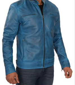 Chaqueta de Cuero Clásica para Hombre, Hecha a Mano, con Interior - Product Image 5