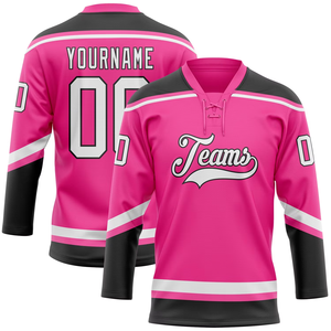 Venta al por Mayor de Camisetas de Hockey sobre Hielo Personalizadas, Uniformes de Equipo Sublimados, Poliéster de Secado Rápido y Transpirable, Nombre y Número Personalizados - Product Image 5