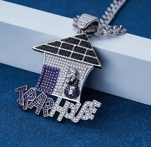 Collier pendentif en forme de maison serti de zircone cubique, micro-pavé, en laiton plaqué or, bijoux hip-hop pour hommes et femmes, cadeau de fête - Product Image 4