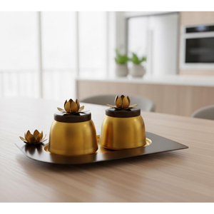 Offres spéciales : Plateau de service en métal pour dattes, bol de service pour noix, organisateur de fruits secs, vaisselle pour la maison et le Ramadan, bols porte-dattes - Product Image 4