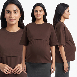 T-shirt d'allaitement ample pour femme 100 % coton, coupe décontractée, pour la maternité et l'allaitement - Product Image 4