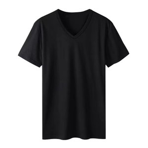 เสื้อยืดคอวีผู้ชายแฟชั่นลำลองผ้าฝ้าย เสื้อยืดคอวีเรียบง่ายสำหรับผู้ชายใส่ได้ทุกวัน เสื้อยืดคอวีผ้าฝ้ายนุ่มเบาสบายสำหรับผู้ชาย - Product Image 6