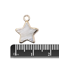 Pendentif en laiton plaqué or 18 carats en forme d'étoile en nacre avec attache pour la création de bijoux