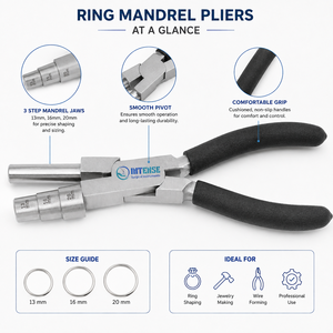 Professional <b>Multi</b> Size Ring Mandrel <b>Pliers</b> 13mm 16mm 20mm Jewelry Making Ring Forming Bending <b>Tool</b> Keywords - Product Image 2