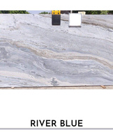 Dalles et comptoirs en marbre bleu rivière Dolomite haute résistance poli, grandes dimensions, pour villas modernes et usage commercial, garantie à vie