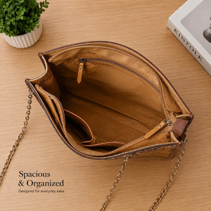 Premium Genuine Leather <b>Chain</b> Shoulder Bag for Women Western Floral Tooled Designer <b>Handbag</b> Vintage Fashion Office and Travel - Product Image 4