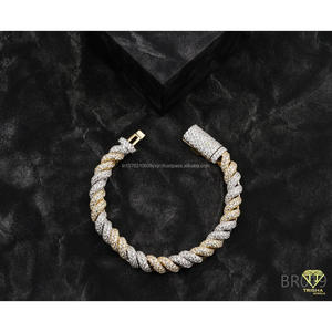 High End Twisted <b>Rope</b> <b>Bracelet</b> Featuring Premium Moissanite Diamonds and Elegant White Gold Yellow Gold Styling - Product Image 5
