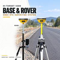 Récepteur GNSS RTK Hi Target V200 1408 canaux, kit base et mobile, instrument de topographie avec code permanent pour la topographie terrestre