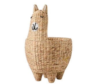 Cesta de Almacenamiento de Jacinto de Agua con Forma de Oso Durmiente, Organizador de Juguetes Tejido con Forma de Animal, Decoración Adorable para Cuarto de Bebé o Sala de Juegos - Product Image 3