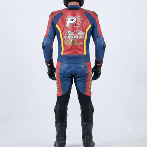 Combinaison de course Kawasaki Premium pour homme, 1 pièce, en cuir de vache véritable/cuir de kangourou, style MotoCP, combinaison de course sur circuit, niveau de protection 2 - Product Image 2