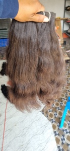 Extension de cheveux de trame noire de temple de cheveux crus vierges de haute qualité de cheveux Remy indiens authentiques - Product Image 2