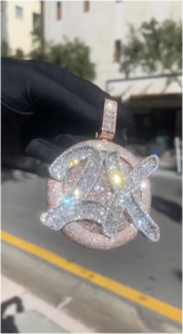 Custom Two Tone Luxury Letter Number Pendant Moissanite Hip Hop Jewelry for Cuban Link <b>Chain</b> VVS1 <b>Iced</b> <b>Out</b> Charm Pendant - Product Image 2
